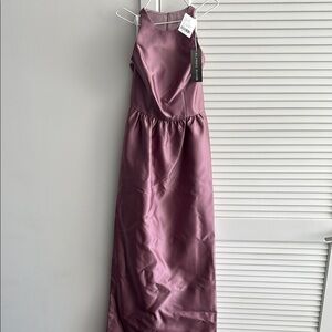 ALFRED SUNG Purple Halter Maxi Gown
